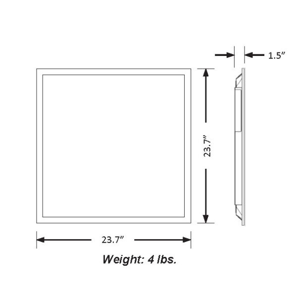 2x2 LED BackLit Flat Panel Lumen & Kelvin Field Selectable